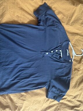 Buck Mason Navy Blue Short Sleeve Henley Shirt - Size Small